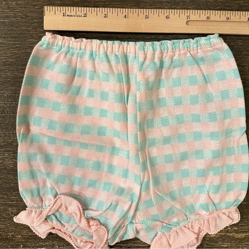 VTG Carter’s 60s/70s Baby/Toddler 4T Set Girls Gingham Summer Outfit Pink Blue - Picture 8 of 9